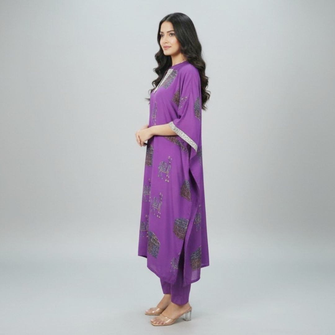 PURPLE KAFTAN SET