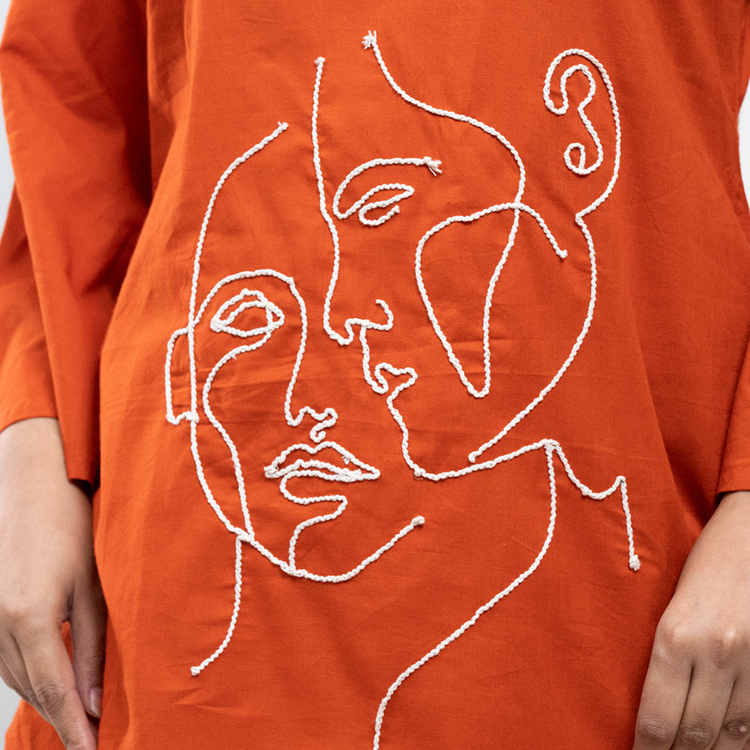 RuAK EDIT RUST FACE EMBROIDERED COORDS SET