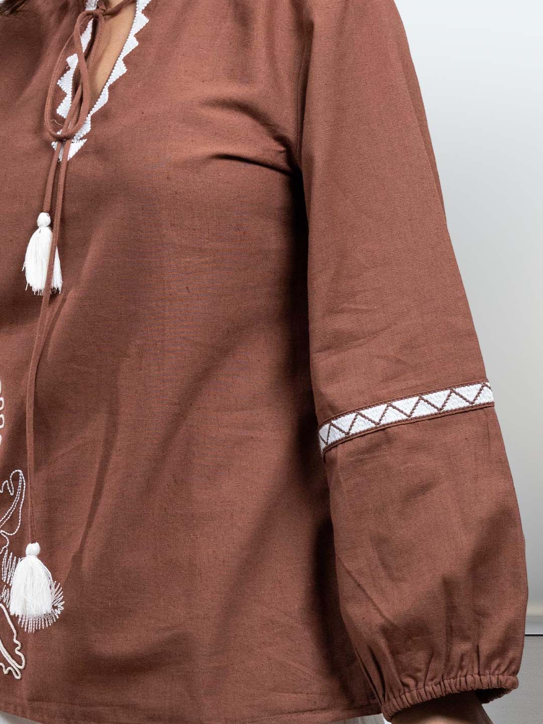 RuAK EDIT BROWN TOP WITH PLEATED PANTS