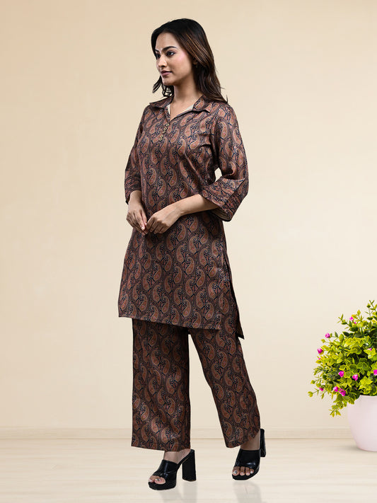Black Digital Printed Cotton Coords