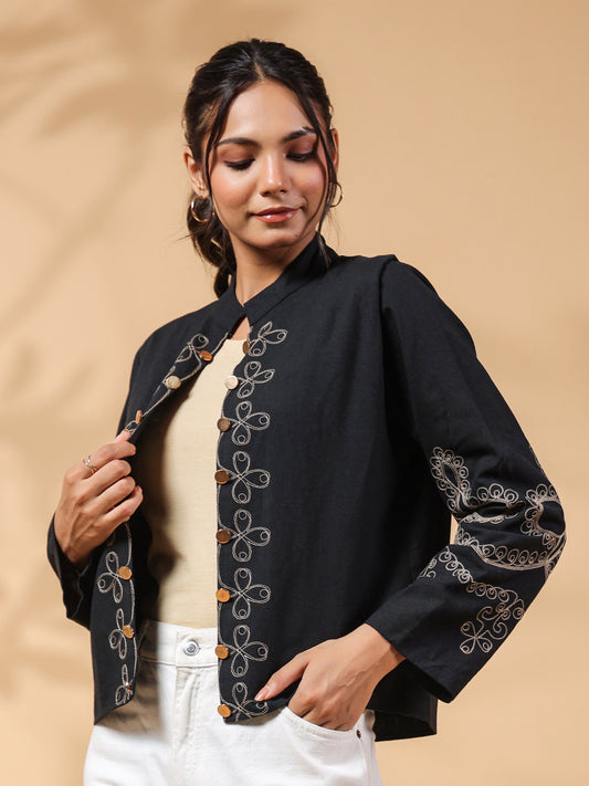 Buttoned Black Jacket