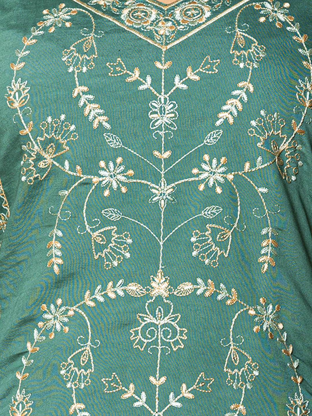 Green Silk Embellished 3pc Set