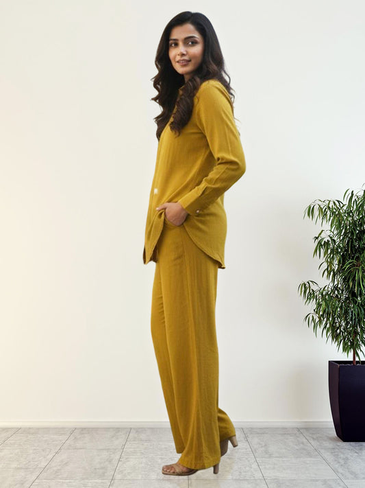 MUSTARD COORDS WITH ELEPHANT BLOCKS