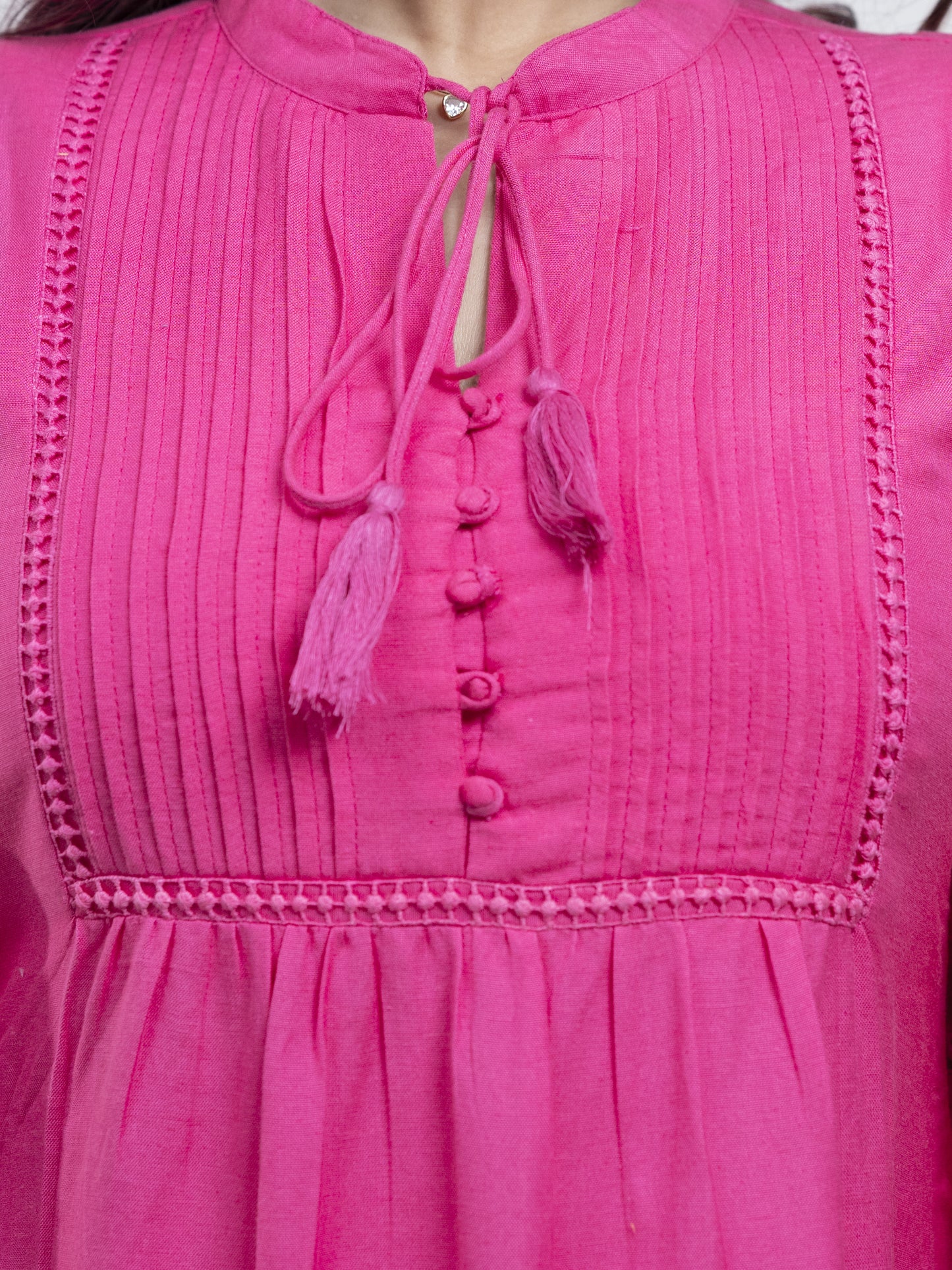 PINK TASSEL ALINE DRESS