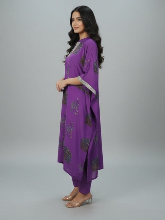 AMETHYST EDIT- PURPLE KAFTAN SET