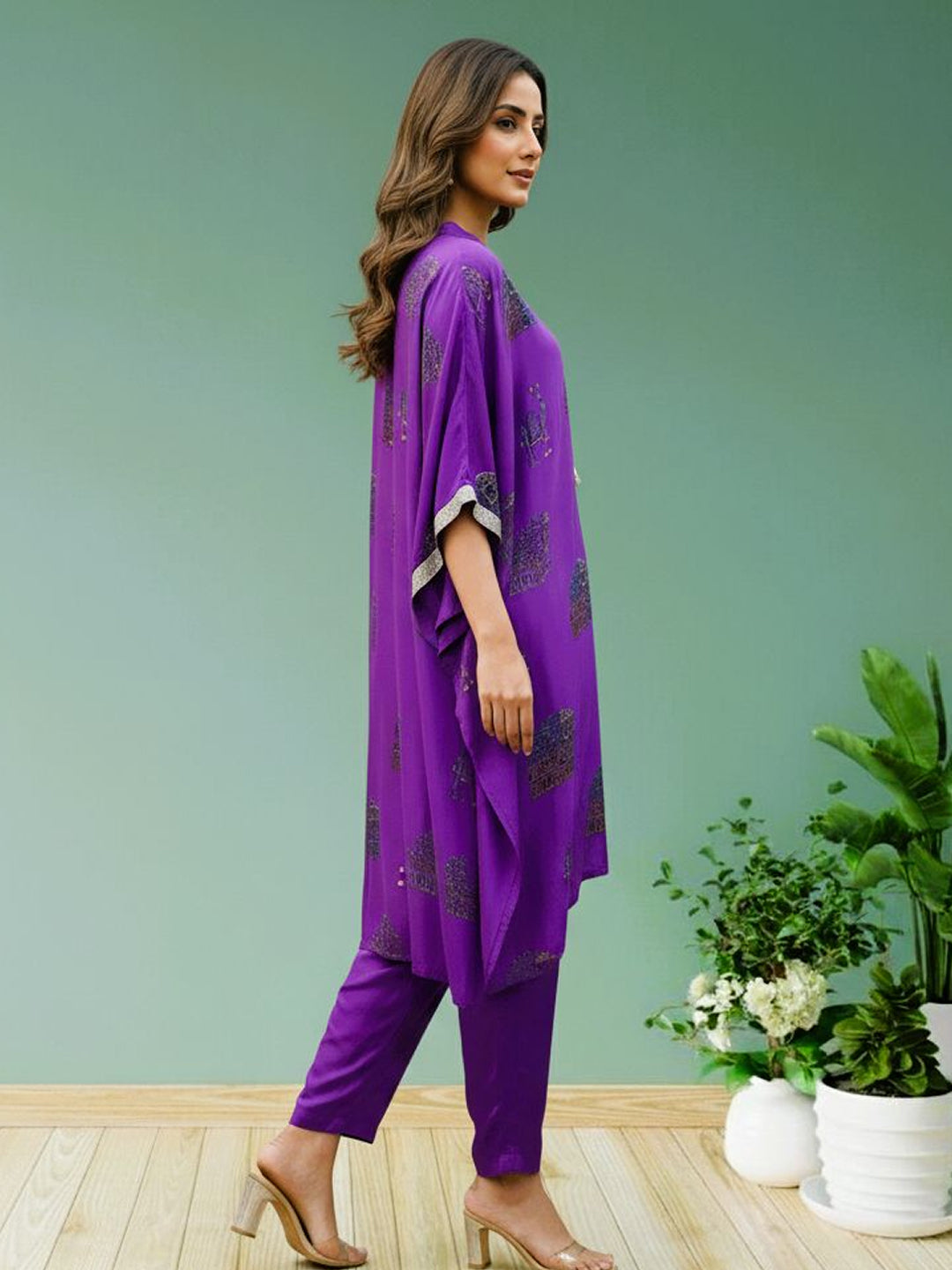 PURPLE KAFTAN SET