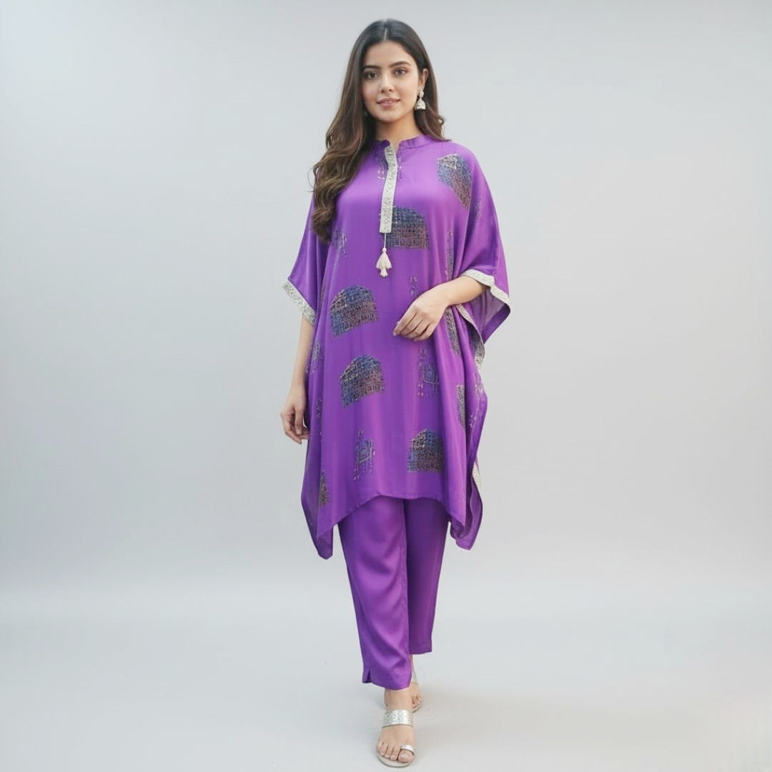 PURPLE KAFTAN SET