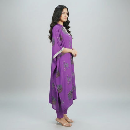 PURPLE KAFTAN SET
