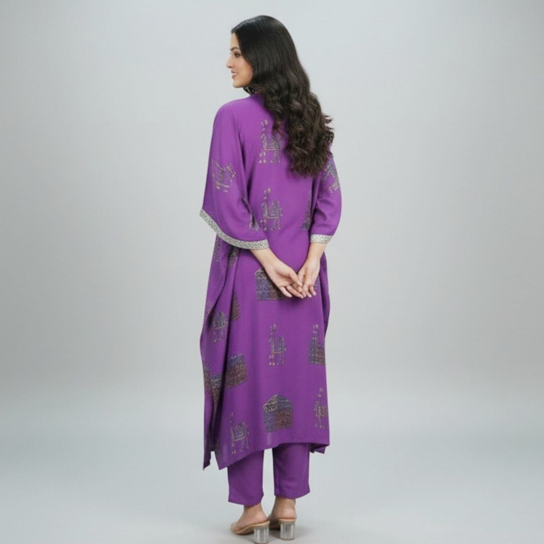 PURPLE KAFTAN SET