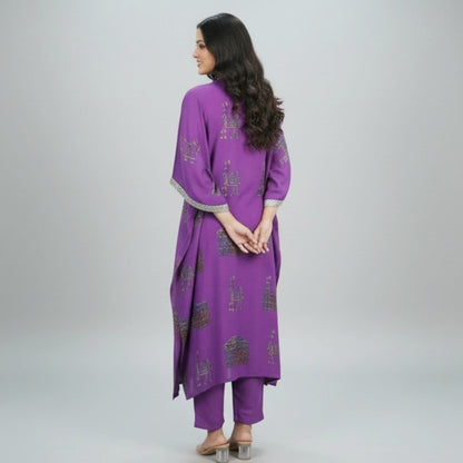 PURPLE KAFTAN SET