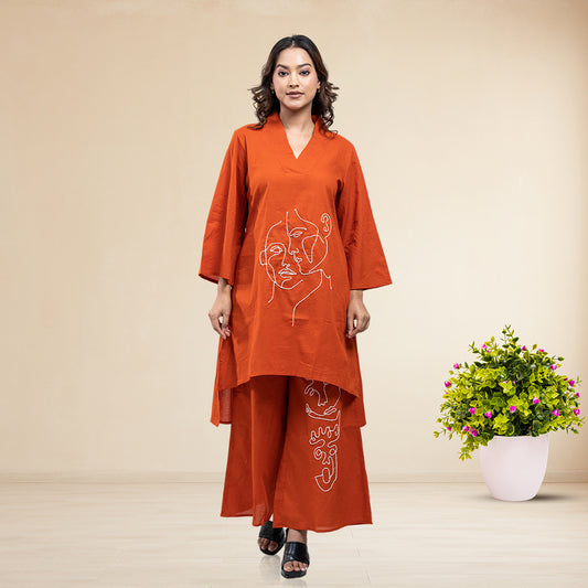 RuAK EDIT RUST FACE EMBROIDERED COORDS SET
