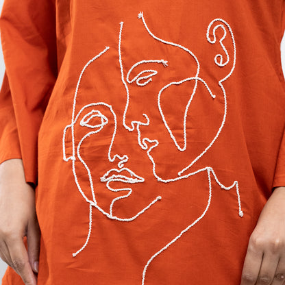 RuAK EDIT RUST FACE EMBROIDERED COORDS SET