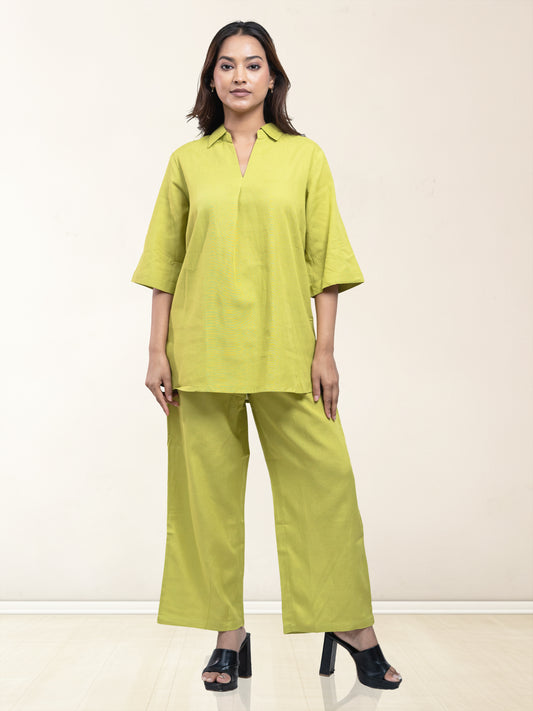 YELLOW WOMEN COORDS SET