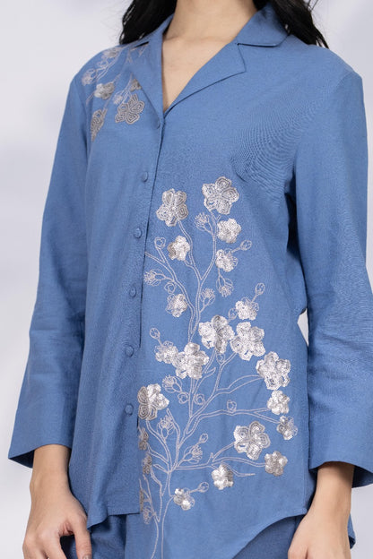 BLUE COTTON FABRIC COORDS SET