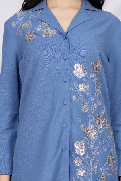 BLUE COTTON FABRIC COORDS SET