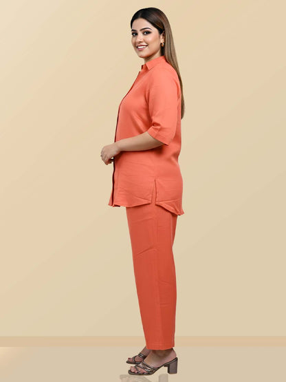 ORANGE WOMEN COORDS SET
