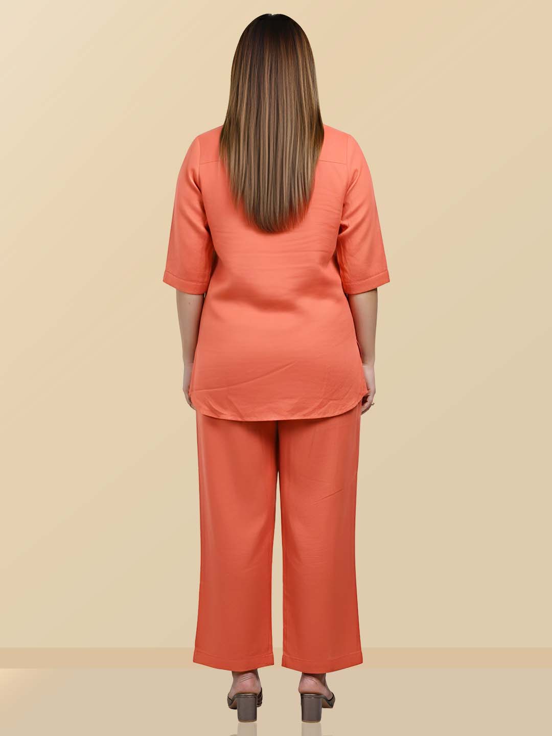 ORANGE WOMEN COORDS SET