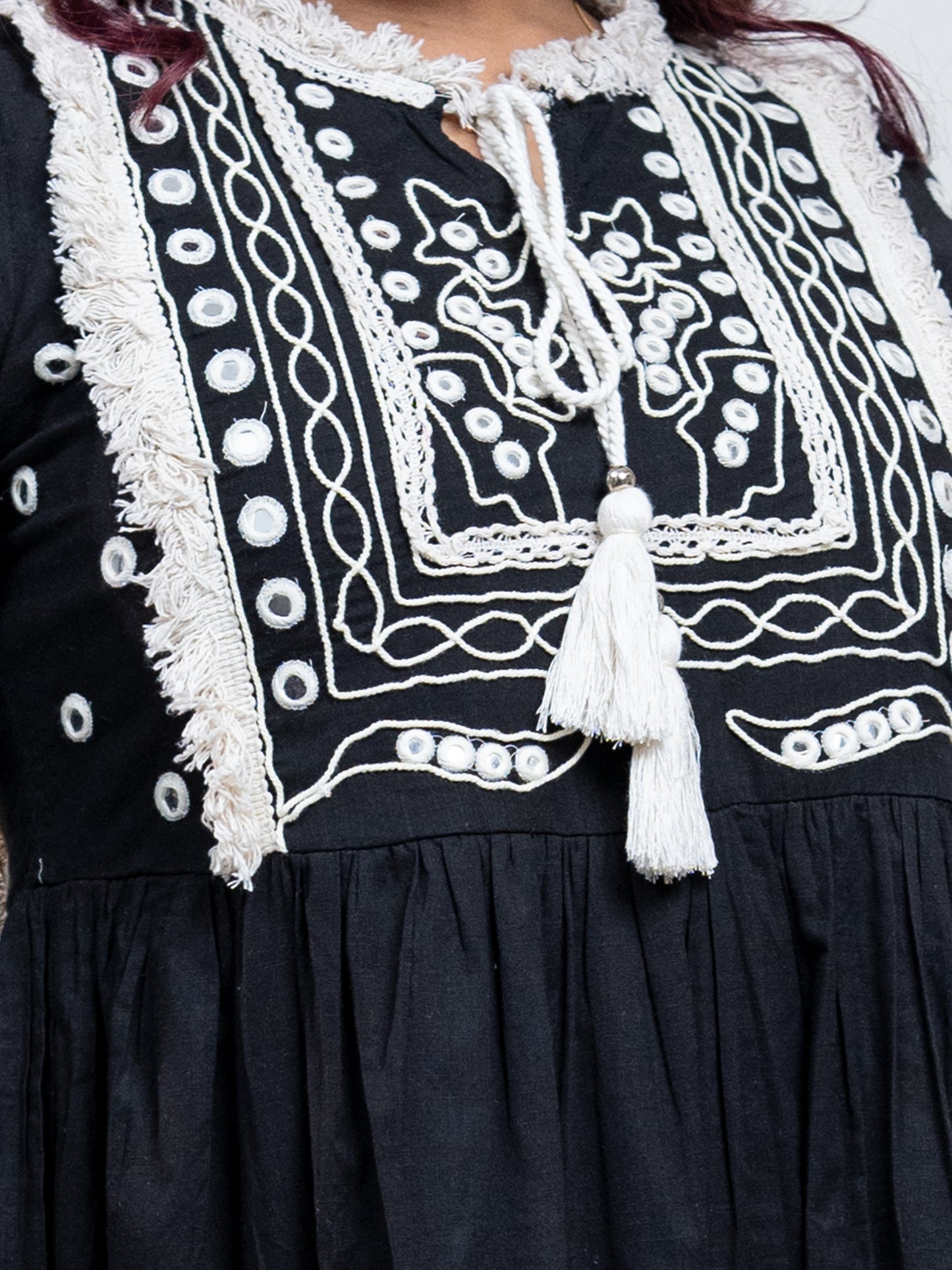 BLACK LACE WORK TUNIC