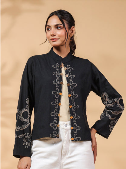 RuAK EDIT BUTTONED BLACK JACKET
