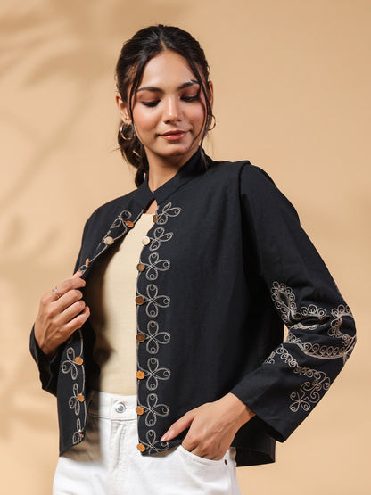 RuAK EDIT BUTTONED BLACK JACKET