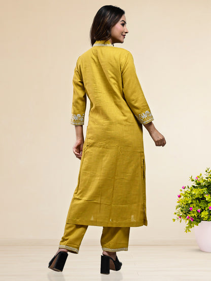 Mustard Embroidered Coords