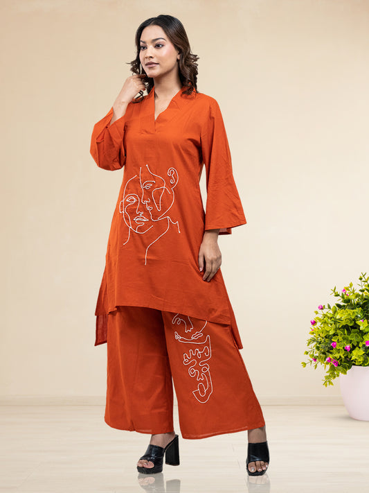RuAK EDIT RUST FACE EMBROIDERED COORDS SET