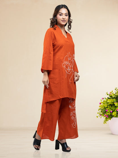 RuAK EDIT RUST FACE EMBROIDERED COORDS SET