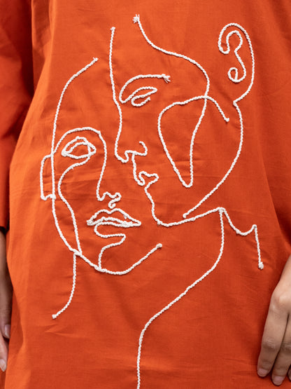 RuAK EDIT RUST FACE EMBROIDERED COORDS SET