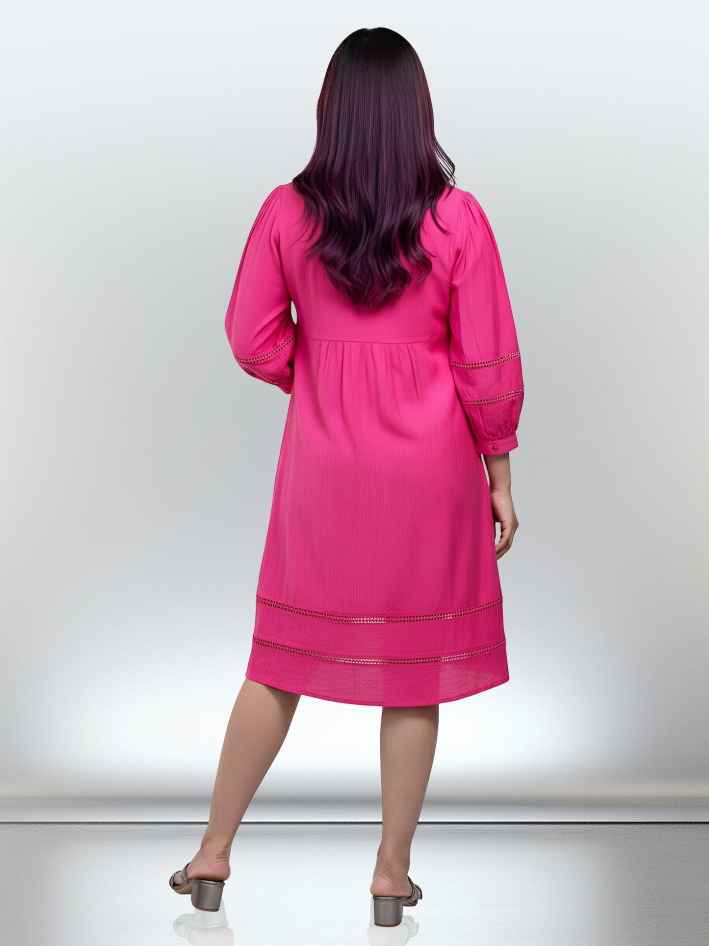 PINK TASSEL ALINE DRESS