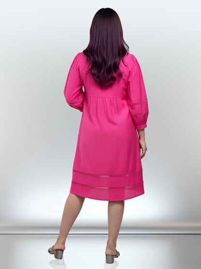 PINK TASSEL ALINE DRESS