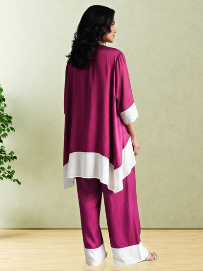 MAROON WOMEN CASUAL COORDS SET