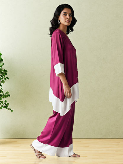 MAROON WOMEN CASUAL COORDS SET