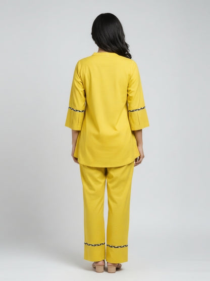 YELLOW WOMEN COORDS SET