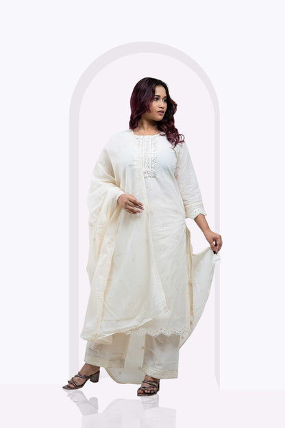 White Mirrorwork 3pc Set