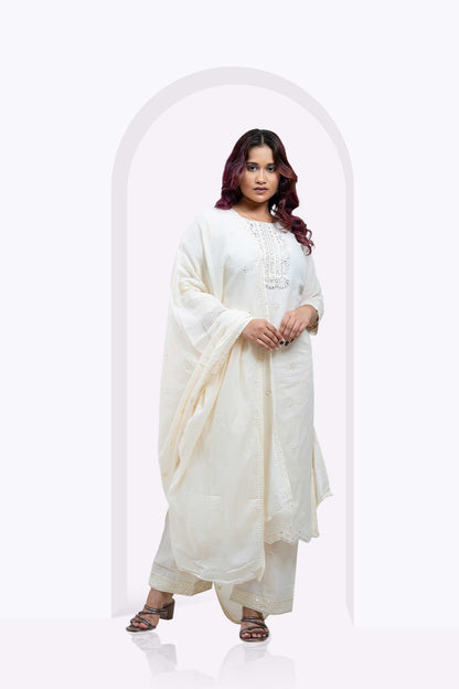 White Mirrorwork 3pc Set