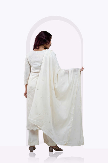 White Mirrorwork 3pc Set