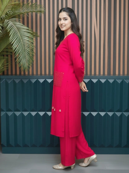 DARK PINK WOMEN COORDS SET