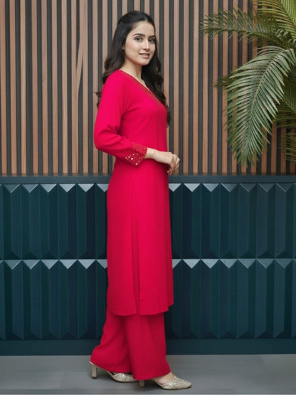 DARK PINK WOMEN COORDS SET