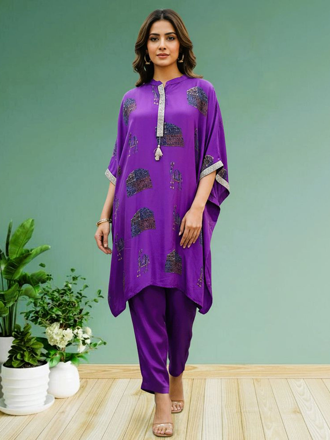 PURPLE KAFTAN SET