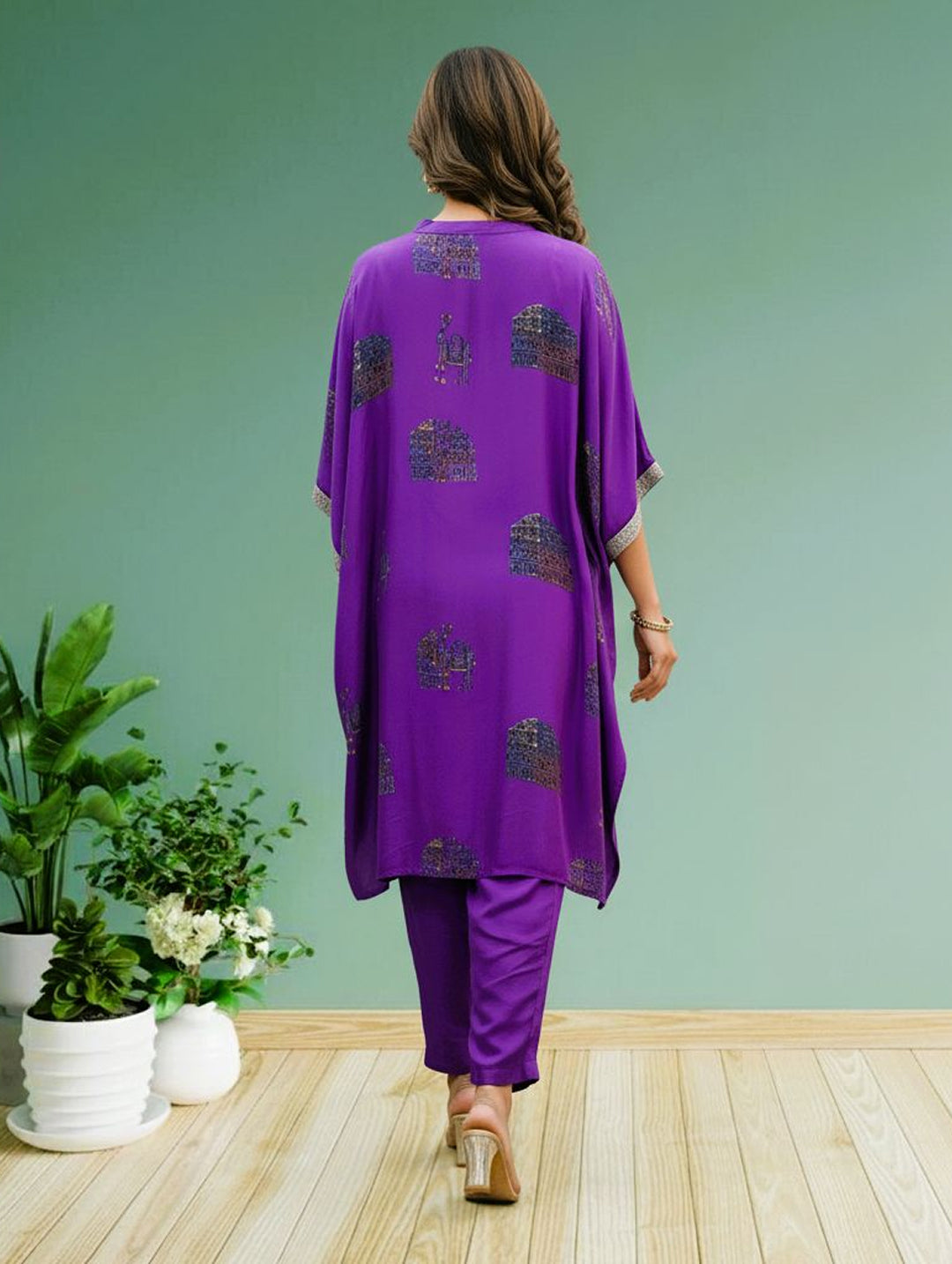 PURPLE KAFTAN SET