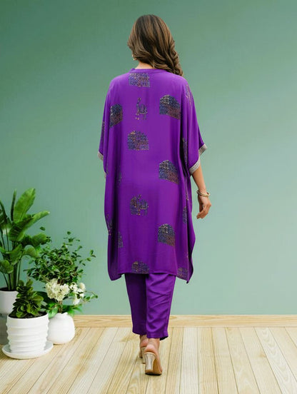 PURPLE KAFTAN SET