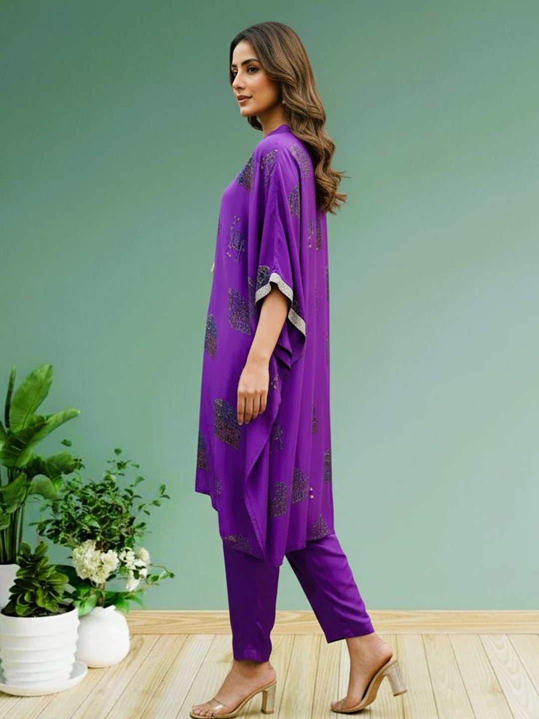 PURPLE KAFTAN SET
