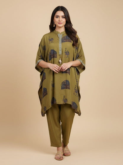 OLIVE KAFTAN SET