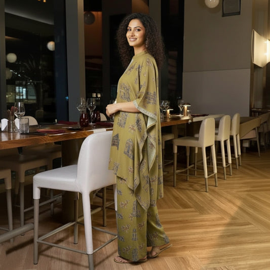 OLIVE GREEN CAFTAN SET