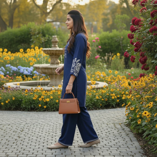 NAVY BLUE WOMEN COORDS SET