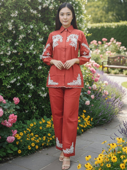 SUNSET EDIT- RUST COORDS WITH EMBROIDERY