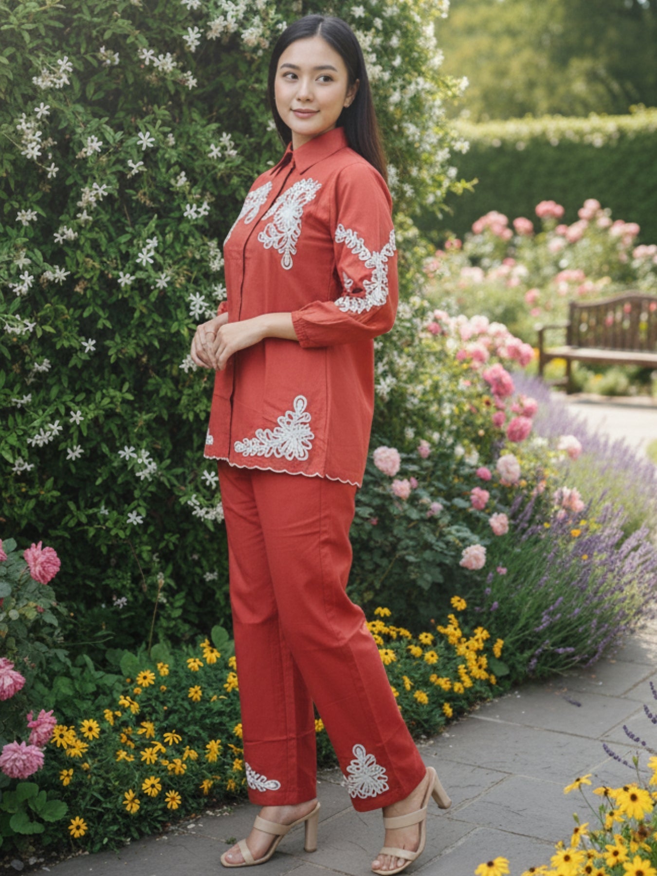 SUNSET EDIT- RUST COORDS WITH EMBROIDERY