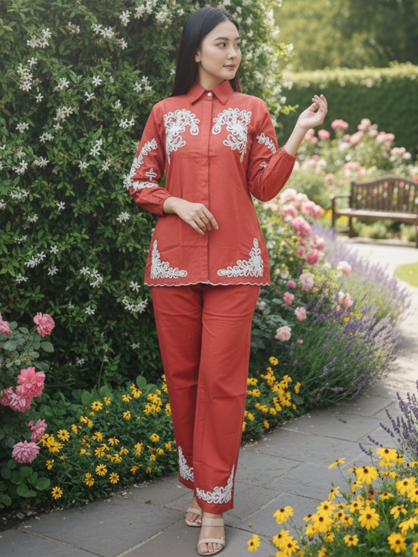 SUNSET EDIT- RUST COORDS WITH EMBROIDERY