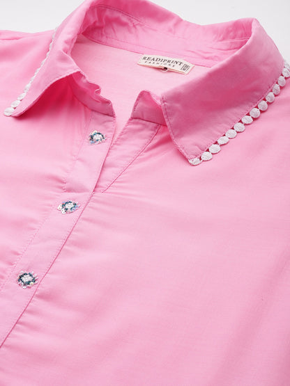 PINK COLOR FUSION COORDS SET