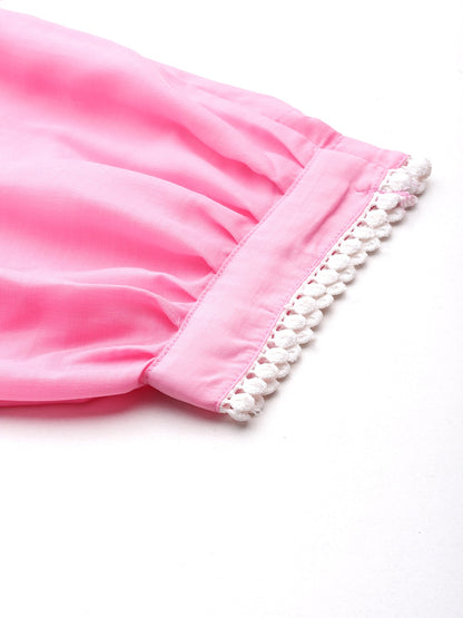 PINK COLOR FUSION COORDS SET